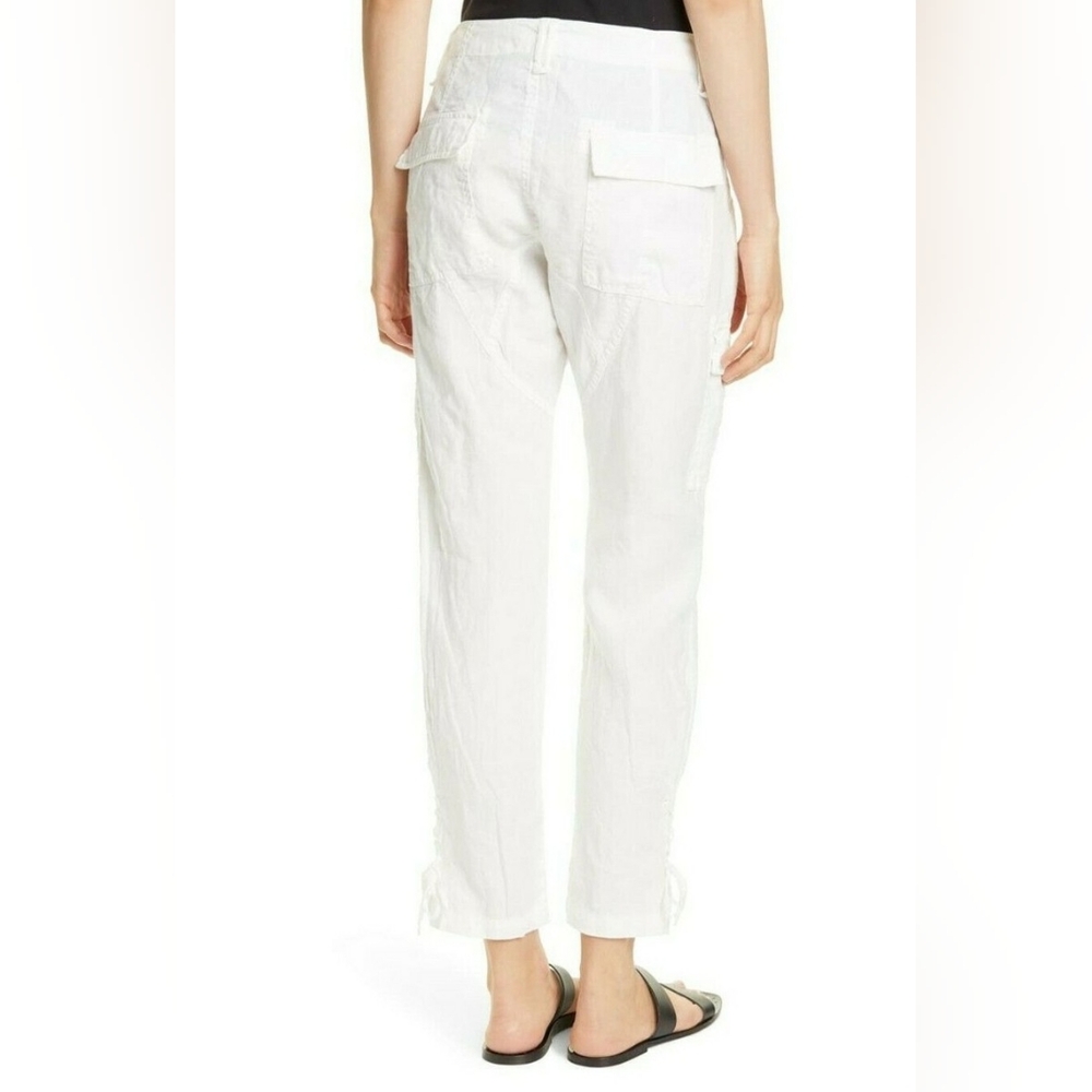 JOIE Telutci Linen Ankle Lace-Up Crop Cargo Pants | SZ 6 - Picture 3 of 14